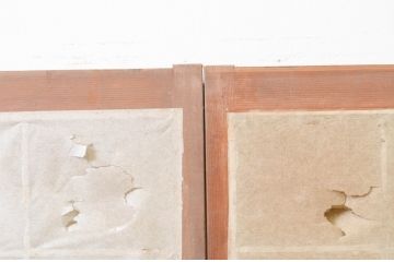 アンティーク建具　どこか懐かしい雰囲気溢れる障子戸2枚セット(引き戸、障子窓)(R-069639)