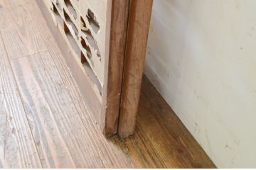 アンティーク建具　どこか懐かしい雰囲気溢れる障子戸2枚セット(引き戸、障子窓)(R-069639)