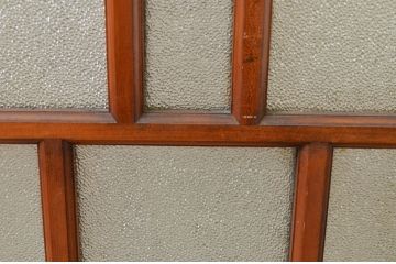 アンティーク建具　大正ロマンな雰囲気作りにおすすめな古い洋館の幅狭ガラス窓4枚セット(引き戸、ガラス戸)(R-069640)