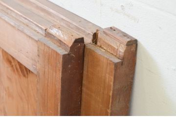 アンティーク建具　どこか懐かしい雰囲気漂う板戸窓2枚セット(引き戸)(R-069642)