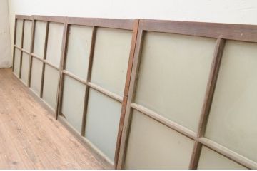 アンティーク建具　レトロな空間作りにおすすめなガラス窓4枚セット(引き戸、ガラス戸)(R-069643)
