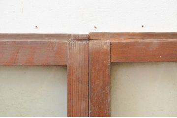 アンティーク建具　レトロな空間作りにおすすめなガラス窓4枚セット(引き戸、ガラス戸)(R-069643)