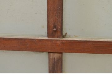 アンティーク建具　レトロな空間作りにおすすめなガラス窓4枚セット(引き戸、ガラス戸)(R-069643)