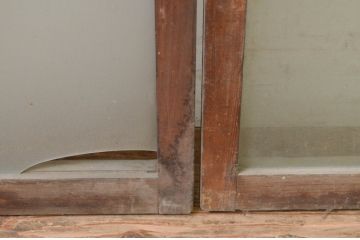 アンティーク建具　レトロな空間作りにおすすめなガラス窓4枚セット(引き戸、ガラス戸)(R-069643)