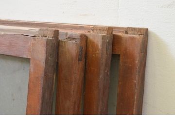 アンティーク建具　レトロな空間作りにおすすめなガラス窓4枚セット(引き戸、ガラス戸)(R-069643)