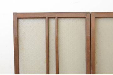 アンティーク建具　上手物!!　タモ材　両面　両取り　大正ロマンなお部屋作りにおすすめなガラス窓2枚セット(引き戸、ガラス戸)(R-069644)
