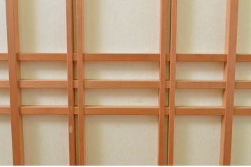 ビンテージ建具　和モダンな空間を演出する変わりデザインの障子窓2枚セット(引き戸、障子戸、ヴィンテージ)(R-069645)