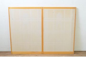 ビンテージ建具　和モダンな空間を演出する変わりデザインの障子窓2枚セット(引き戸、障子戸、ヴィンテージ)(R-069645)