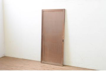 アンティーク建具　杉材　美しい柾目が魅力的な板戸窓1枚(引き戸)(R-069647)