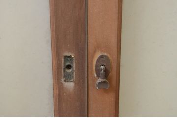 アンティーク建具　大正ロマン　どこか懐かしい雰囲気漂うガラス窓2枚セット(引き戸、ガラス戸)(R-069648)