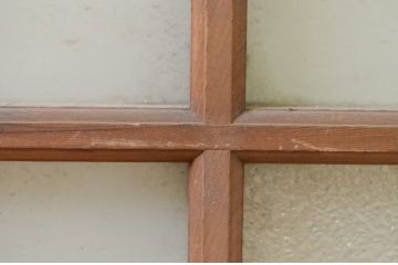 アンティーク建具　大正ロマン　どこか懐かしい雰囲気漂うガラス窓2枚セット(引き戸、ガラス戸)(R-069648)