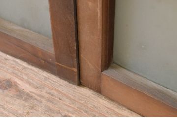 アンティーク建具　大正ロマン　どこか懐かしい雰囲気漂うガラス窓2枚セット(引き戸、ガラス戸)(R-069648)