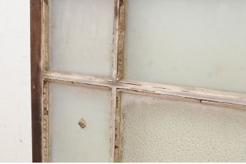 アンティーク建具　大正ロマン　どこか懐かしい雰囲気漂うガラス窓2枚セット(引き戸、ガラス戸)(R-069648)