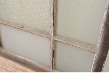 アンティーク建具　大正ロマン　どこか懐かしい雰囲気漂うガラス窓2枚セット(引き戸、ガラス戸)(R-069648)