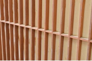 アンティーク建具　和の空間を演出する幅狭障子窓2枚セット(引き戸、障子戸)(R-069649)