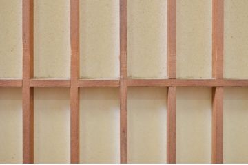 アンティーク建具　和の空間を演出する幅狭障子窓2枚セット(引き戸、障子戸)(R-069649)