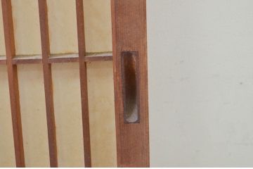 アンティーク建具　和の空間を演出する幅狭障子窓2枚セット(引き戸、障子戸)(R-069649)