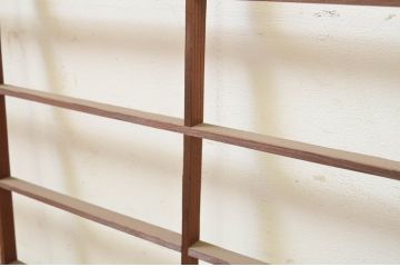アンティーク建具　レトロな空間演出におすすめの格子入りガラス戸2枚セット(引き戸、格子戸、窓)(R-069651)