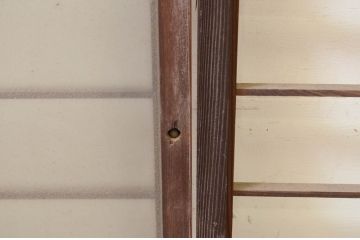 アンティーク建具　レトロな空間演出におすすめの格子入りガラス戸2枚セット(引き戸、格子戸、窓)(R-069651)
