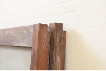 アンティーク建具　レトロな空間演出におすすめの格子入りガラス戸2枚セット(引き戸、格子戸、窓)(R-069651)