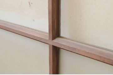 アンティーク建具　レトロな雰囲気が魅力のガラス窓2枚セット(引き戸、ガラス戸)(R-069654)
