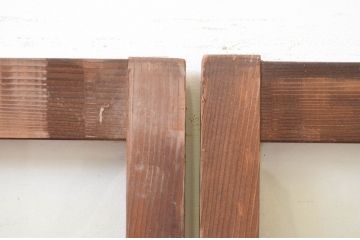 アンティーク建具　レトロな雰囲気が魅力のガラス窓2枚セット(引き戸、ガラス戸)(R-069654)
