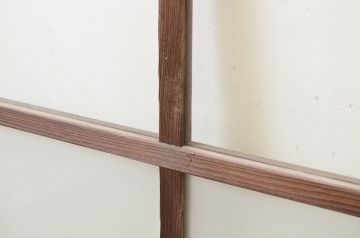 アンティーク建具　レトロな雰囲気が魅力のガラス窓2枚セット(引き戸、ガラス戸)(R-069654)