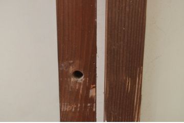 アンティーク建具　レトロな雰囲気が魅力のガラス窓2枚セット(引き戸、ガラス戸)(R-069654)