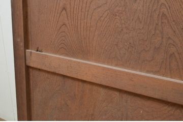 アンティーク建具　総欅(ケヤキ)材　1枚板　落ち着いた和の空間を演出する板戸窓2枚セット(引き戸)(R-069655)