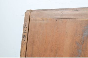 アンティーク建具　漆塗り　落ち着いた和の空間を演出する板戸窓2枚セット(引き戸)(R-069658)