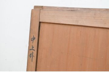 アンティーク建具　漆塗り　落ち着いた和の空間を演出する板戸窓2枚セット(引き戸)(R-069659)