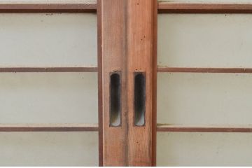 アンティーク建具　風情のある佇まいが魅力的な格子入り幅狭ガラス戸4枚セット(窓、引き戸、格子戸)(R-069662)