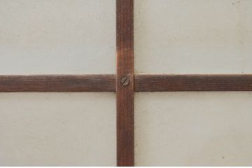 アンティーク建具　風情のある佇まいが魅力的な格子入り幅狭ガラス戸4枚セット(窓、引き戸、格子戸)(R-069662)