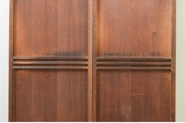 アンティーク建具　杉材　柾目の美しい幅狭板戸窓2枚セット(引き戸)(R-069663)