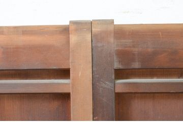 アンティーク建具　杉材　柾目の美しい幅狭板戸窓2枚セット(引き戸)(R-069663)