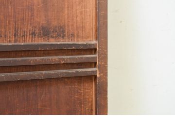 アンティーク建具　杉材　柾目の美しい幅狭板戸窓2枚セット(引き戸)(R-069663)