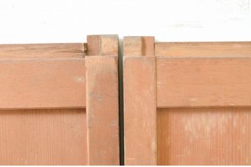 アンティーク建具　杉材　柾目の美しい幅狭板戸窓2枚セット(引き戸)(R-069663)