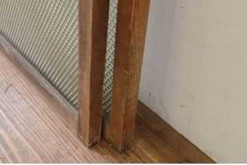 アンティーク建具　大正ロマンの雰囲気漂う古い洋館の珍しいプレス入り窓2枚セット(ガラス窓、ガラス戸、引き戸)(R-069664)