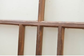 アンティーク建具　大正ロマン　どこか懐かしい雰囲気漂うガラス窓2枚セット(引き戸、ガラス戸)(R-069665)