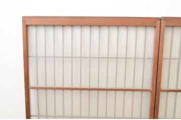 アンティーク建具　レトロな空間を演出する格子入りガラス窓2枚セット(ガラス入り障子戸、引き戸、ガラス戸)(R-069666)