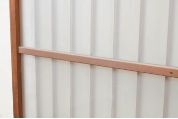 アンティーク建具　レトロな空間を演出する格子入りガラス窓2枚セット(ガラス入り障子戸、引き戸、ガラス戸)(R-069666)