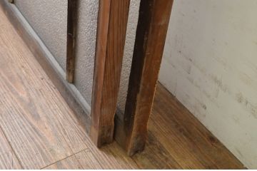 アンティーク建具　大正ロマン　ノスタルジックな雰囲気溢れる古い洋館のガラス窓2枚セット(引き戸、ガラス戸)(R-069668)