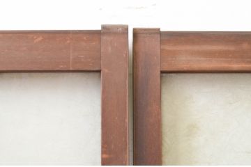 アンティーク建具　大正ロマン　どこか懐かしい雰囲気漂う幅狭ガラス窓4枚セット(引き戸、ガラス戸)(R-069670)
