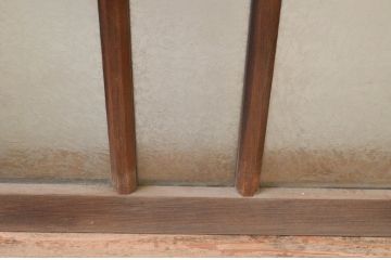 アンティーク建具　大正ロマン　どこか懐かしい雰囲気漂う幅狭ガラス窓4枚セット(引き戸、ガラス戸)(R-069670)
