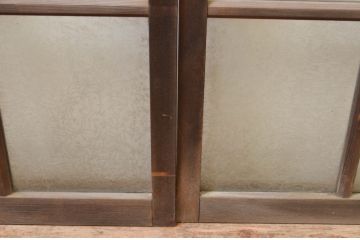 アンティーク建具　大正ロマン　どこか懐かしい雰囲気漂う幅狭ガラス窓4枚セット(引き戸、ガラス戸)(R-069671)