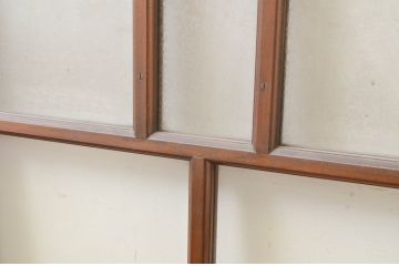 アンティーク建具　大正ロマン　どこか懐かしい雰囲気漂う幅狭ガラス窓4枚セット(引き戸、ガラス戸)(R-069671)