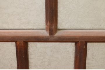 アンティーク建具　大正ロマン　どこか懐かしい雰囲気漂う幅狭ガラス窓4枚セット(引き戸、ガラス戸)(R-069672)