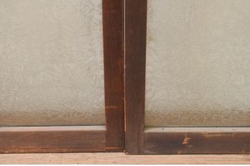 アンティーク建具　大正ロマン　どこか懐かしい雰囲気漂う幅狭ガラス窓4枚セット(引き戸、ガラス戸)(R-069672)