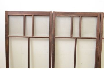 アンティーク建具　大正ロマン　どこか懐かしい雰囲気漂う幅狭ガラス窓4枚セット(引き戸、ガラス戸)(R-069673)