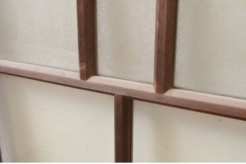 アンティーク建具　大正ロマン　どこか懐かしい雰囲気漂う幅狭ガラス窓4枚セット(引き戸、ガラス戸)(R-069673)